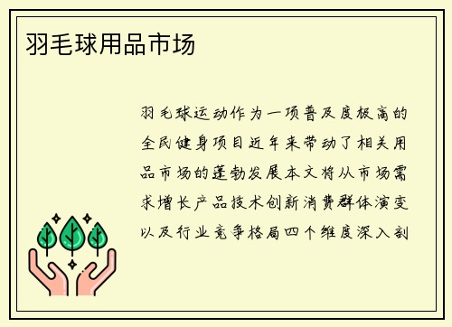 羽毛球用品市场